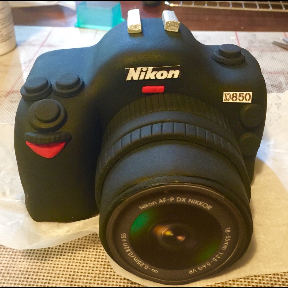 Camera cake topper HANDMADE